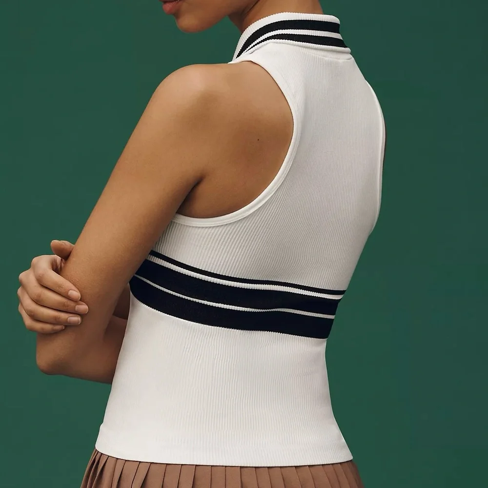 ANTHROPOLOGIE Maeve Ribbed Polo Tank Top NWT Size S/M - Picture 2 of 8